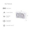 Genesis Twin Fan High Velocity Reversible AirFlow Fan, LED Indicator