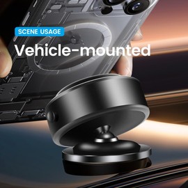 YG Culture Vacuum Magnetic Phone Mount - 360° Rotating Suction Cell PhoneHolder, Adjustable Secure Mobile Phone Holder,Strong Magnetic Grip for Car Gym Kitchen Mirror Smooth Surfaces