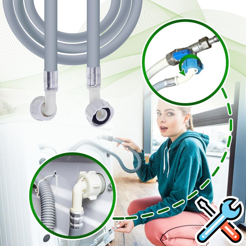 Inlet Hose Washing Machine and Dishwasher 3 m Safety Valve