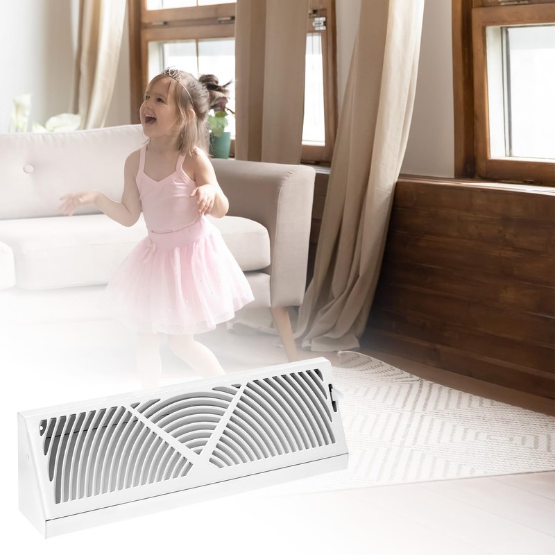 QWORK Baseboard Register Diffuser, 2 Pack 15" Corner Baseboard Register