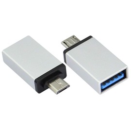 AAOTOKK OTG Micro to USB Adapter, Aluminum Alloy Micro USB Male to USB 2.0 A Female OTG (On The Go) Adapter for Android Smartphone Tablets More USB and Micro Devices(2 Pack-Silver)