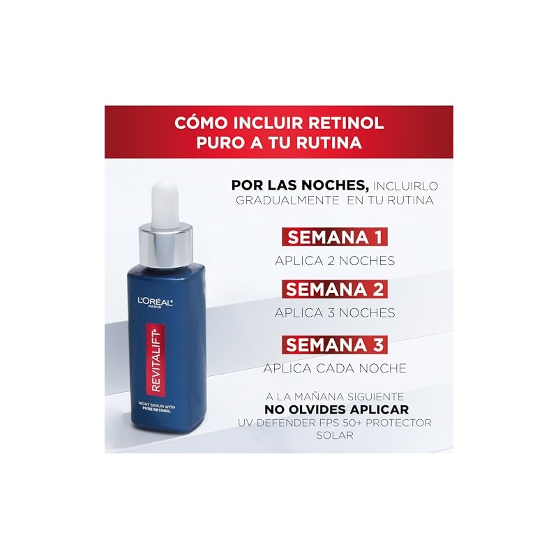 LOréal Paris Kit 2Pack Sérum de Noche Revitalift Retinol Puro,