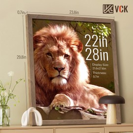 VCK 22x28 Poster Frame 3 Pack - Brown Walnut, Exclusive Natural Wood Grain Solid Wood Picture Frame, Wall Hanging