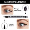 7Pcs Colored Winged Eyeliners Face Stamp Set, Star Flowers Heart