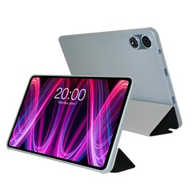 zZjoOoj Case for Teclast T60 Plus (2024 12 Inch) Tablet Case, Ultra Thin PU Leather Folio Folding Soft TPU Back Cover Folding Stand Protective Case, Matt Transparent Back, Thin and Light - Black