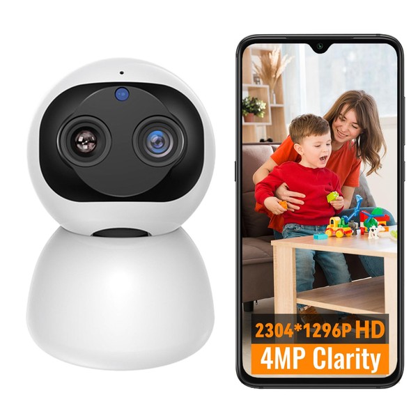 KW001 4MP Indoor Surveillance Camera with Dual Lens 2.4G WiFi
