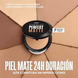 Cyzone  Polvos Compactos Perfect Matte 8 g  Alta Cobertura, Acabado Mate 24H, Control de Brillo  Con Vitamina E y Filtros Solares (170N)              