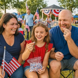 Patriotic Red, White & Blue Peppermints – 344 Individually Wrapped Mints (4 lbs) – Classic Twist Candy for 4th of July, Memorial Day, Parades, Parties & Events