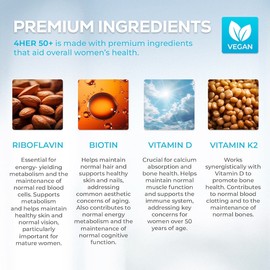 4Her Multi Vitamins For Women 50+ 60 Vegan Tablets