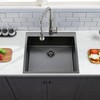KINGO HOME 25x22 Inch Black Drop In Kitchen Sink, 25
