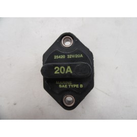 BUSSMAN CIRCUIT BREAKER  20A / 32V 25420 (SET OF 3) BLACK & YELLOW MARINE BOAT