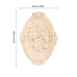 Operitacx Wooden Rose Decor Floral Decals for Furniture DIY Wall Applique Embellishments