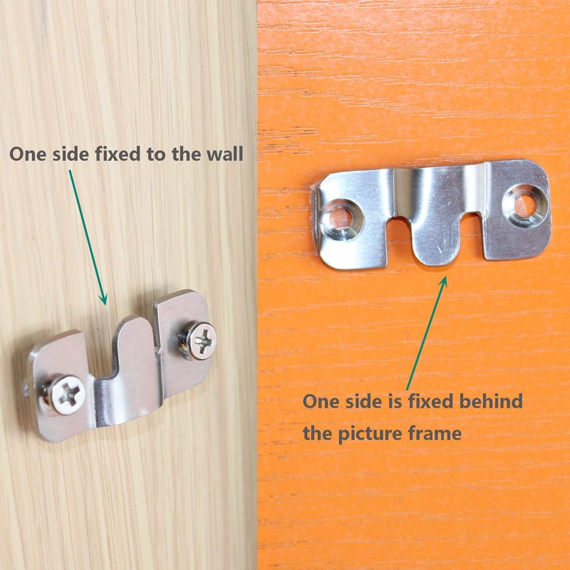 ULIFESTAR Furniture Flush Mount Bracket,Stainless Steel Picture Hanger Hook,Headboard Wall