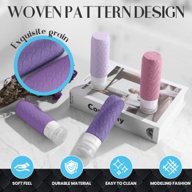 Travel Bottles for Toiletries, TSA Approved Silicone Travel Size Containers for Toiletries, BPA Free Leak Proof Refillable Essentials Accessories, Shampoo and Conditioner Bottles (Purple)