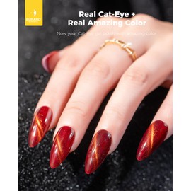 BURANO Cat Eye Gel Nail Polish, 7.3ml Soak Off UV LED Glitter Magnetic Gel Nail Polish, Holographic Cateye Gel Polish for Women DIY Home (MY20)