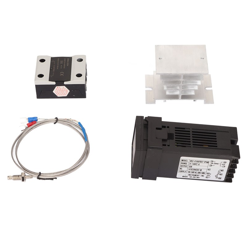 PID Temperature Controller Set K Type Thermocouple Heat Sink Relay