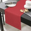 BAZIOE Linen Look Table Runner, Red, 180 x 32 cm,