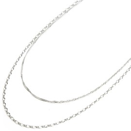 Accessories Salt, Simple, Double Layer, Long Necklace, Chain, Hypoallergenic, Nickel Free, Silver Brass Metal, No Gemstone