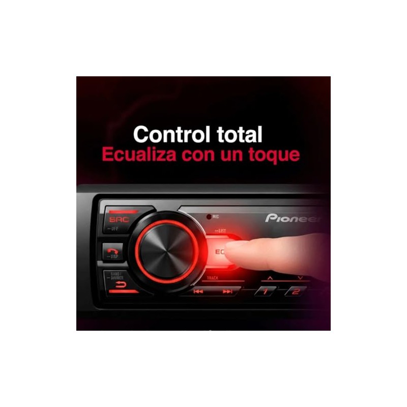 Autoestereo Pioneer, S/CD, Conectividad UBS y Bluetooth, Color Negro, Modelo