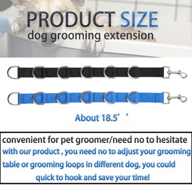 Dog Grooming Extension Dog Grooming Helper Dog Grooming Loops Dog Grooming Table Straps (6 D-Rings(Black & Blue))