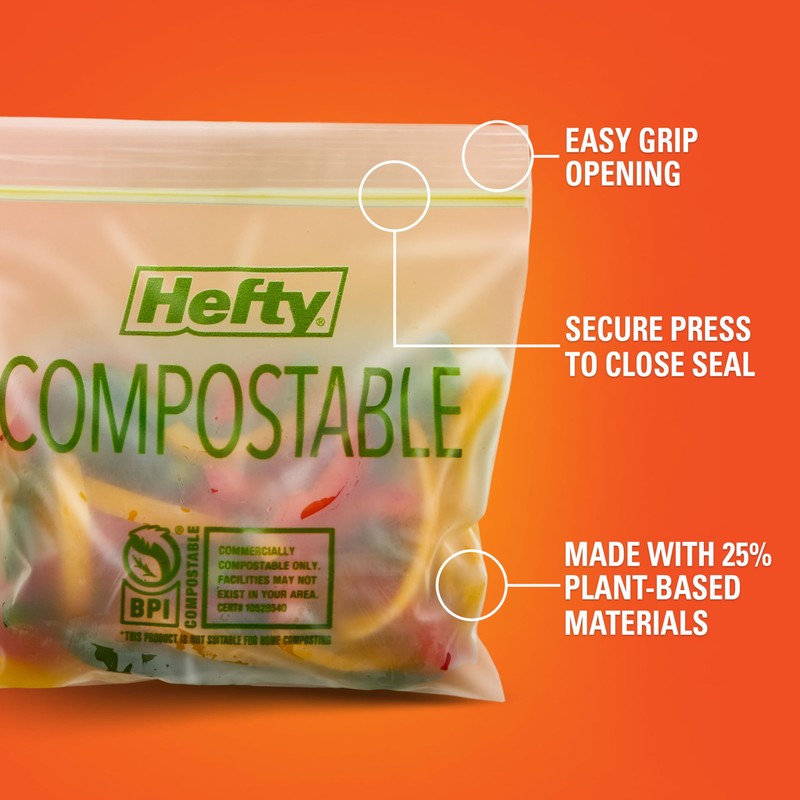 Hefty® Compostable Press-To-Close​ Sandwich 50 Count