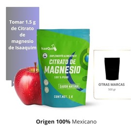 Citrato de Magnesio en Polvo | 1 kg | Aporte Nutricional para Dietas Balanceadas | Suplemento Alimenticio IsaaQuim