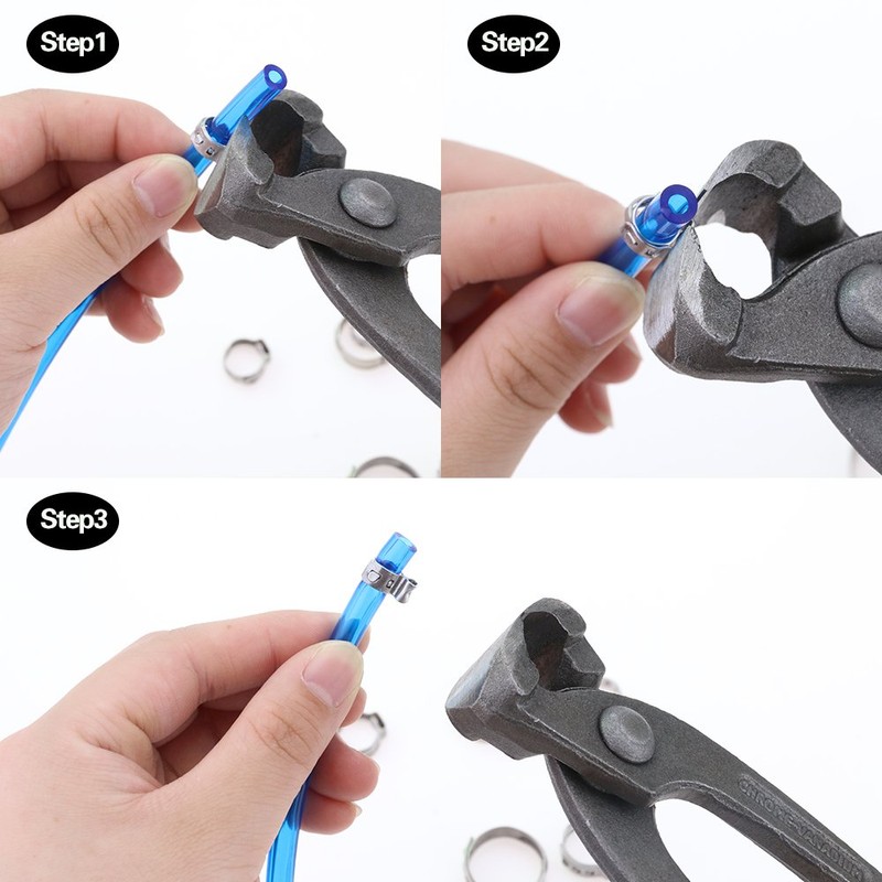 Hilitchi 70pcs Stainless Steel Single Ear Hose Clamps with Ear