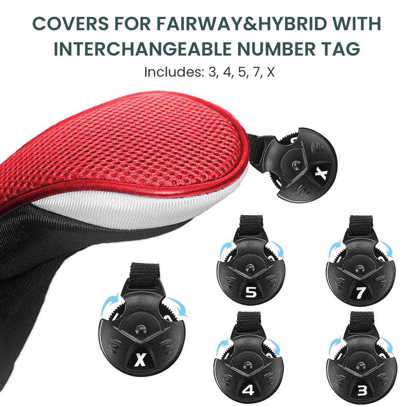 Golf Club Head Covers Woods Hybrids Value 3/4 Pack, Headcovers