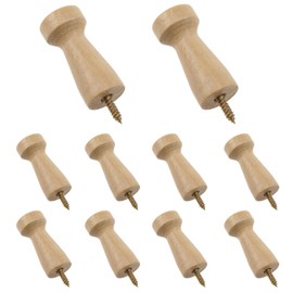 Wantane Screw-On Solid Wood Hook Wooden Coat Hook Coat and Hat Hook Shaker Hook Drying Hook for Hanging Clothes, Hats, Towels, etc. -10PCS