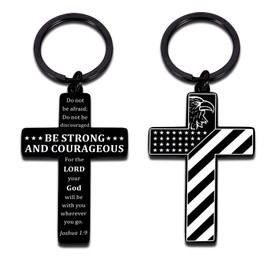 Confirmation Gifts for Teenage Boys Girls, Cross Keychain for Men, First Communion Gifts for Boys Girls, Christian Bible Verse KeyChain Inspirational Religious Key Holder, Easter Basket Stuffers