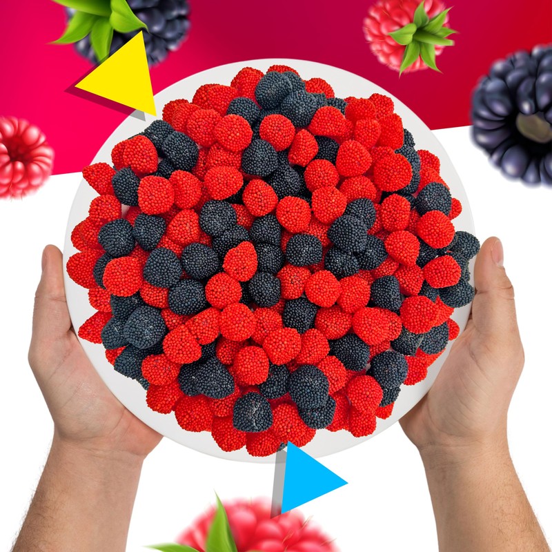 Berries Gummy Candy | 2 Pound Bag | Red and
