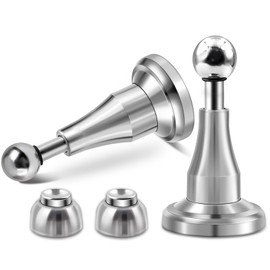 Door Stop 2 Pack, Magnetic Door Stoppers, Hydraulic Door Catch, Door Holder, Stainless Steel Heavy Duty Door Stopper for Indoors Outdoors, Brushed Silver