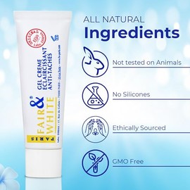 FAIR & WHITE | Crema Despigmentante Aclarante | Tratamiento para manchas en Cara y Cuerpo Rodillas Codos Axilas | Textura en Gel Liviana | 1 oz 30ml