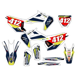 2019-2022 TC Taper White Senge Graphics Complete Kit with Rider I.D. Compatible with Husqvarna