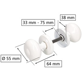KOTARBAU® White Rotating Door Knob. Ideal Equipment for Garage Side Doors in Residential and Commercial Spaces