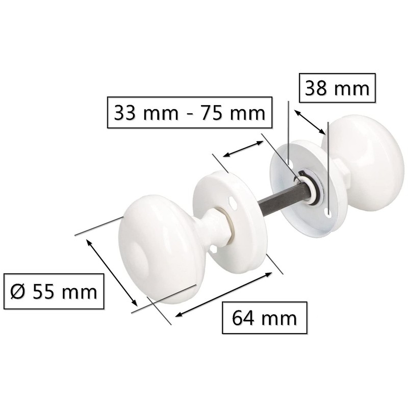 KOTARBAU® White Rotating Door Knob. Ideal Equipment for Garage Side