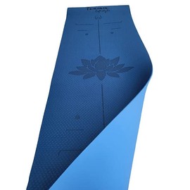 Yoga Mat (183 x 61 cm) Including Carry Strap - Gymnastics and Fitness Mat Extra Non-Slip in 6 mm Thickness - Sports and Yoga Mat for Gym, Workout and Yoga - Sports Mat for Home (Blue)