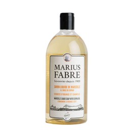 Marius Fabre 1900 Marseilles Liquid Soap Orange Zest and Cinnamon 1 L 33.8 Fl Oz Refill