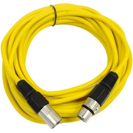 Seismic Audio - SAXLX-25 - 25' Yellow XLR Male to XLR Female Microphone Cable - Balanced - 25 Foot Patch Cord