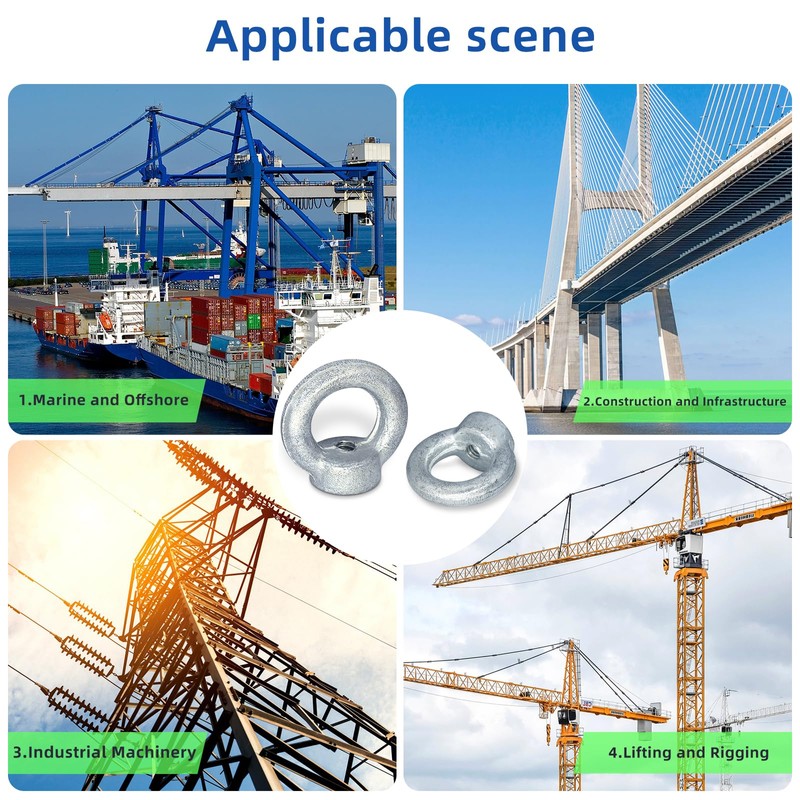 5/16"-18 Lifting Eye Nuts, Drop Forged Galvanized Threaded Fastener, UNC