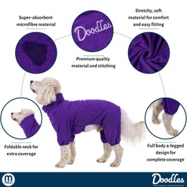 Mikki Doodles Dog Drying Robe, for Curly Coats, Highly Absorbent Microfiber, Fast Drying, Reduces Frizz, Lightweight, Full Body Coverage, Size XXL