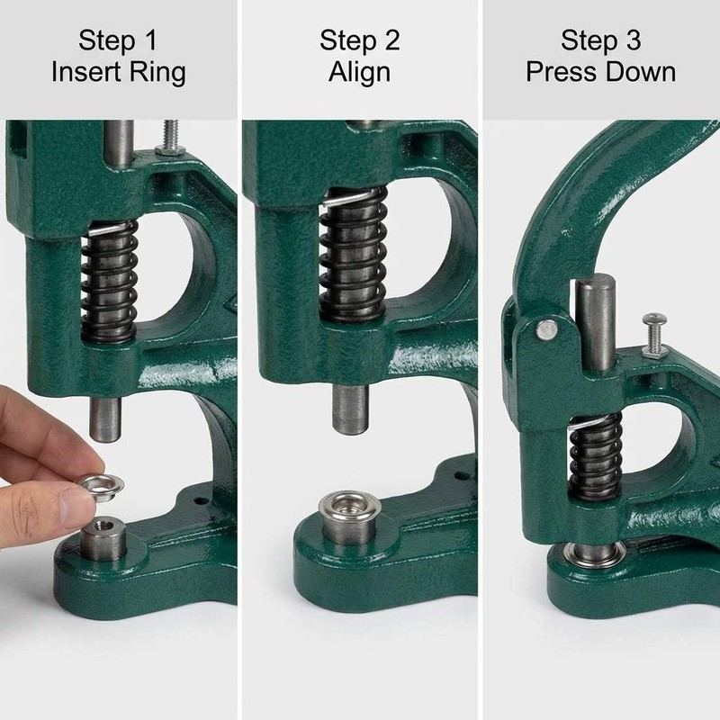 QWORK Heavy Duty Hand Press Eyelet Grommet Machine Punch Tool