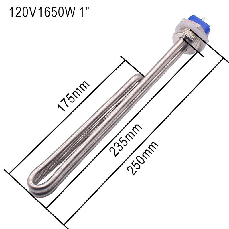 DERNORD 120V 1650W Foldback Water Heater Element Screw-In Lime Life