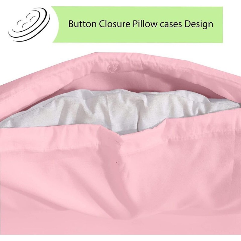 Ev Dekor® DVS729 Duvet Cover Sets Light Peach Pink- Soft
