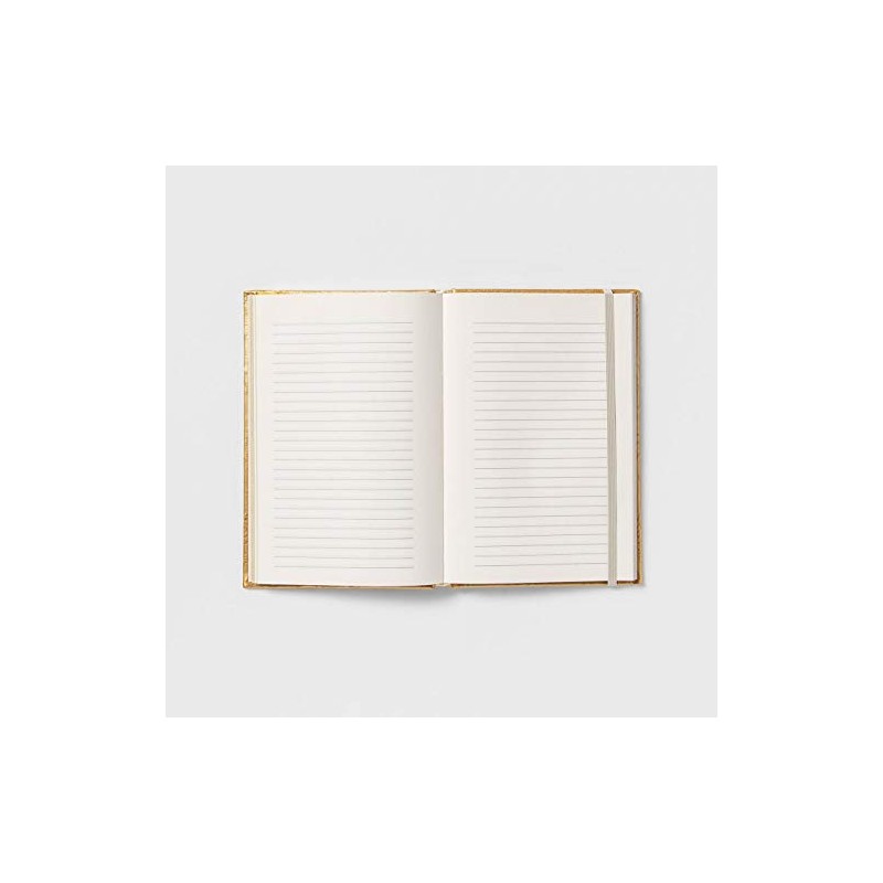 Bohemian Chic Hardcover Lined Casebound Journal - Distressed Gold Embossed