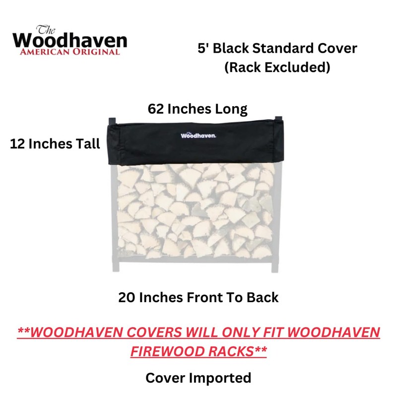 Woodhaven Standard Seasoning Replacement Cover - Black (5 Foot)
