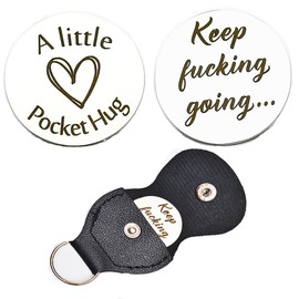Inspirational Gifts Pocket Hug Coins for Women Men Keep Fucking Going Pocket Hug Token for Daughter Son Christmas Birthday Gift for Friends Encouragement Pocket Hugs Keychain