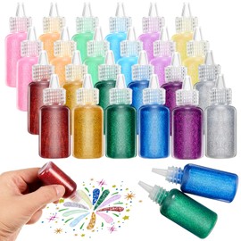 Fullhawl 36 Pack Glitter Glue Pens Bulk 12 Colors Glitter Bottles Set 20 Ml/0.67 oz Neon Metallic Non Toxic Rainbow Glue Stick Set for Craft Scrapbooking DIY Art Decorating Supplies