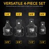 LEXIVON Impact Socket Adapter and Reducer 4-Piece Set | 1/4"