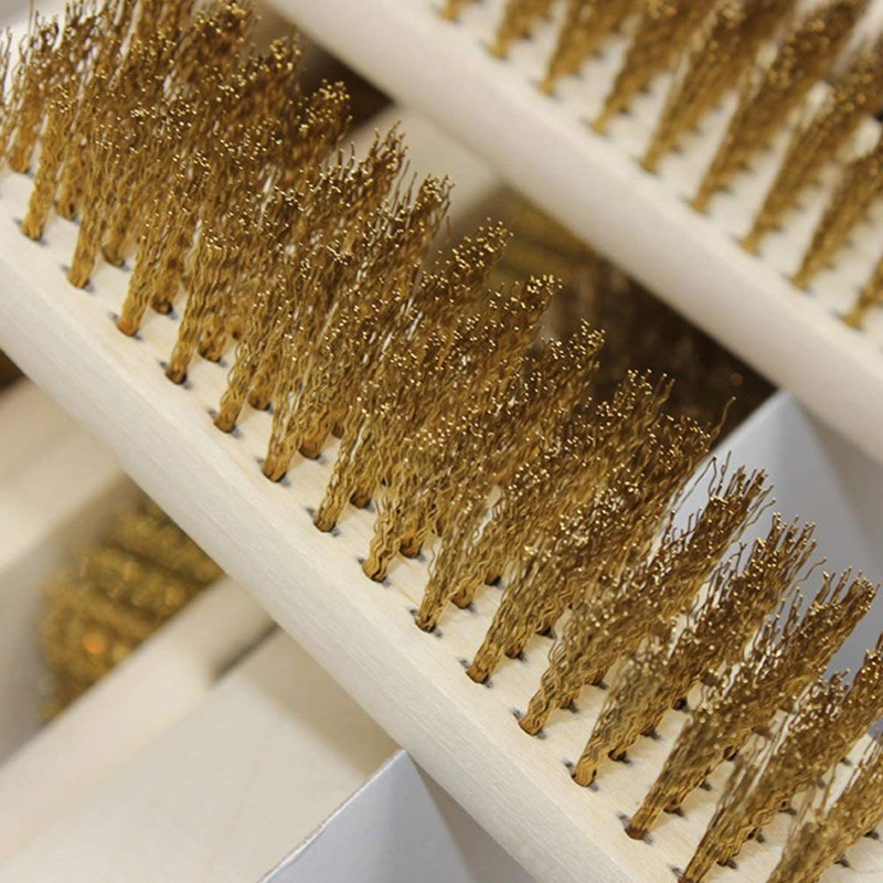 4pcs Brass Wire Brush,Soft Brass Bristle Wire Brush,Wire Scratch Brush